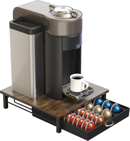 DecoBrothers Crystal Tempered Glass Vertuo Pod Holder Drawer, 24 Large or 48 Small Nespresso Capsule Organizer