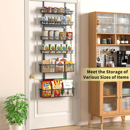 Moforoco White Over The Door Pantry Organizer, Pantry Organization and Storage, Metal Hanging Spice Rack Shelves Door, Seasoning Shelves, Laundry Room Organization, House and Kitchen Essentials