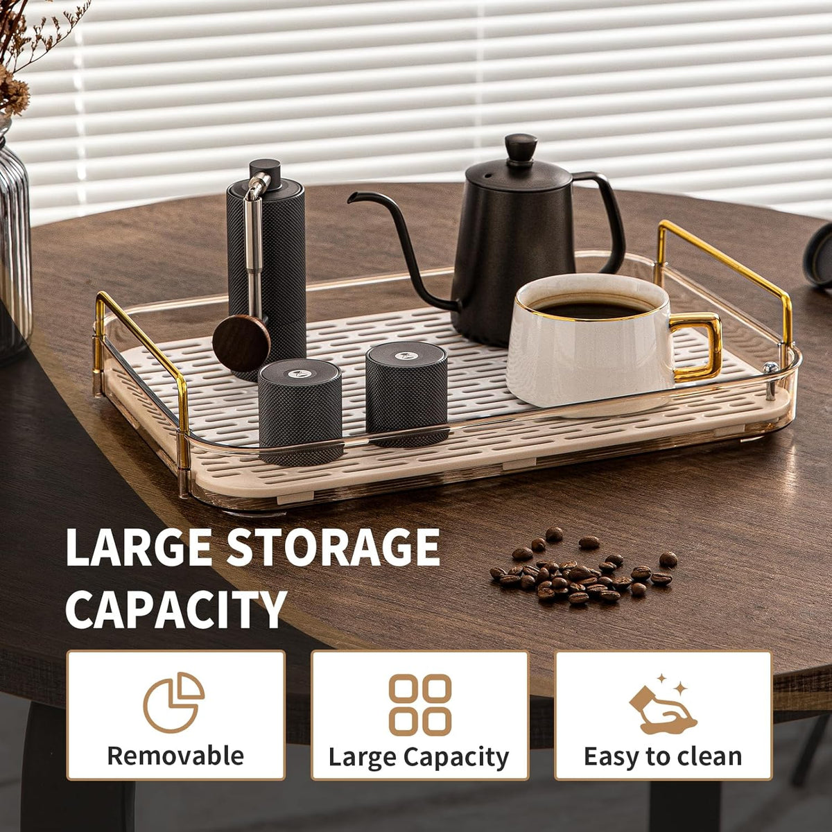 Seoneiro Whiskey Tray, Glass Cup Rack, Mug Holder, Coffee Cup Organizer, Bathroom Countertop Organizer with Drain Board Wine Glass Decorative, Food Tray, Kitchen Spice Rack