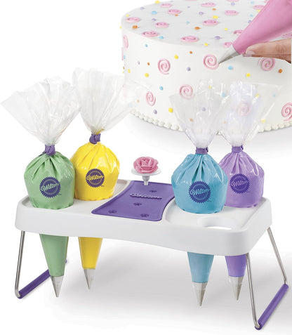 Wilton Decorating Bag Stand - Organize Icing Bags for Easy Reach and Quick Treat Decorating, Holds Flower Nails to Dry Buttercream Flowers, 6-Cavity