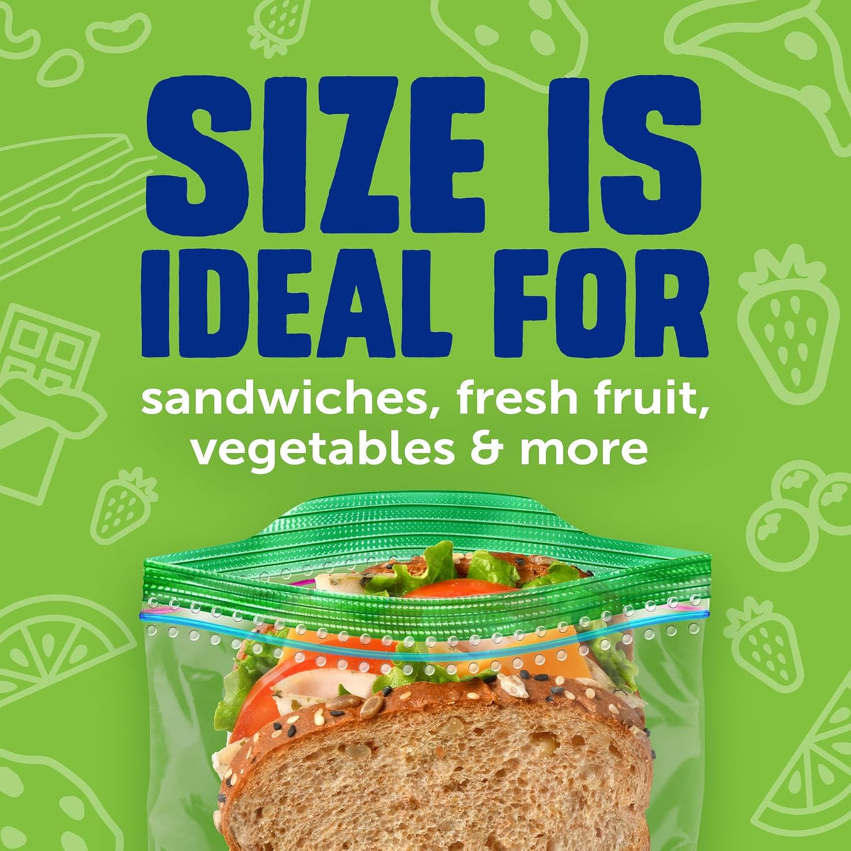 Ziploc Sandwich and Snack Bags with EasyGuide Texture, Plastic Storage Bags with Grip 'n Seal Technology, 270 Bags Total