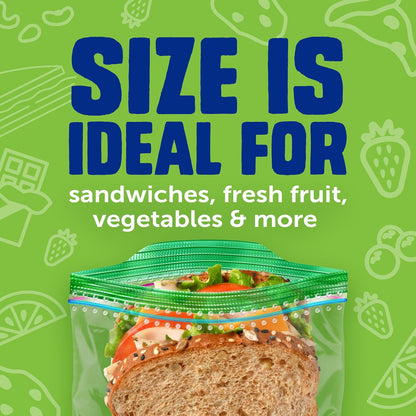 Ziploc Sandwich and Snack Bags with EasyGuide Texture, Plastic Storage Bags with Grip 'n Seal Technology, 270 Bags Total