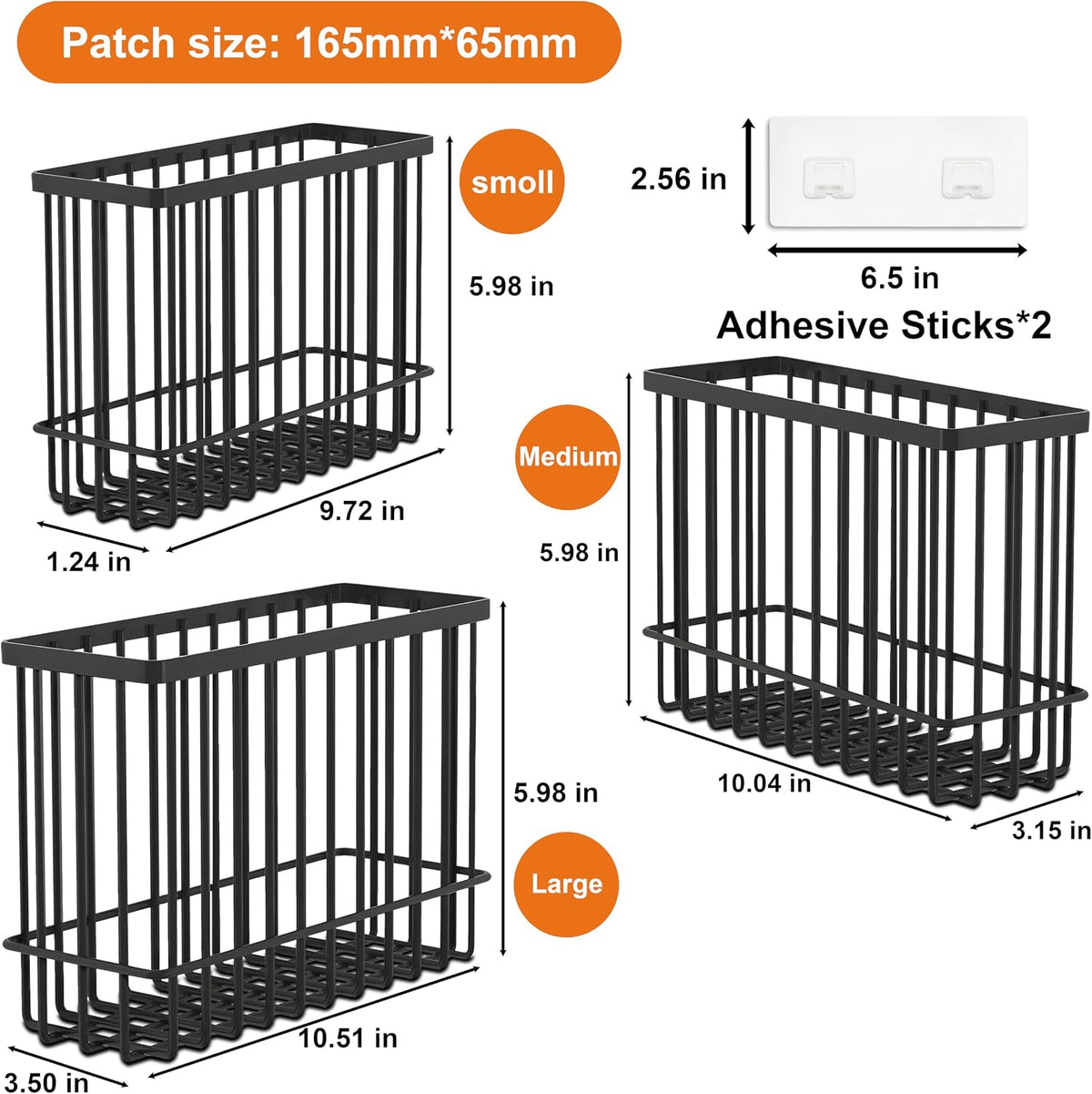 2 Pack Cabinet Door Organizer, Foil and Plastic Wrap Organizer, Wall Mounted Kitchen Organizers and Storage Wire Basket, Pantry Door Storage Kitchen Wrap, Black