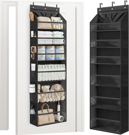 STORAGE MANIAC Over the Door Organizer Large Capacity Hanging Organizer, Clear Deep Pockets Behind Door Closet Organizer and Storage for Nursery, Bathroom, Bedroom, Pantry, 1 Pack Grey