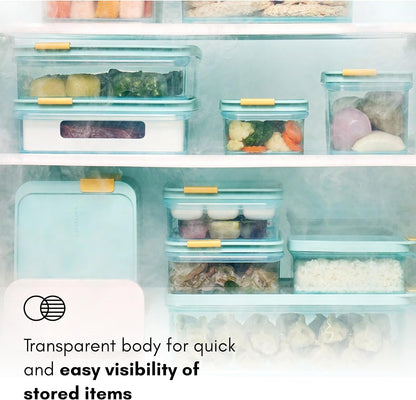LocknLock Freezer Fit Plastic Freezer Containers | Airtight Stackable Food Storage for Meal Prep | Microwave & Dishwasher Safe | BPA Free Freezer Container with Lid, 2.2L