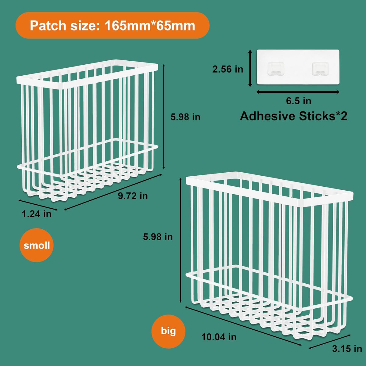 2 Pack Cabinet Door Organizer, Foil and Plastic Wrap Organizer, Wall Mounted Kitchen Organizers and Storage Wire Basket, Pantry Door Storage Kitchen Wrap, Black