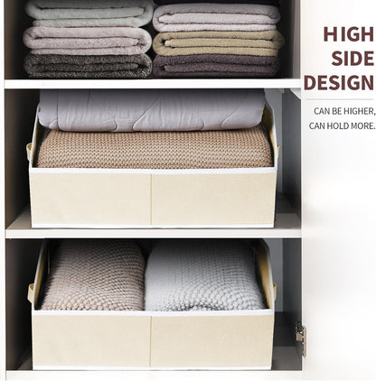 Homsorout Closet Organizers Bins 6 Packs - Large Closet Shelf Organizer with Handles, Fabric Trapezoid Storage Bins, Collapsible Storage Cubes for Clothes, Towels, Light Gray