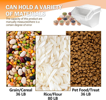 Flour Bin, 10 lb Stackable Kitchen Ingredient Storage Container with Lid - Food Pantry Organizer for Flour, Sugar, Rice, Baking,Dog Food Supplies (2.64 GAL-2.33 LB)