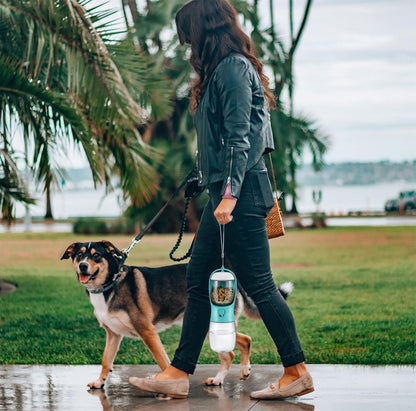 Cibaabo Dog Water Bottle with Food Container, Travel Puppy Water Bowl, Portable Pet Dispenser, Girl Dog Mom Gifts Accessories Stuff Essentials Necessities for Yorkie Chihuahua Cat Walking and Hiking