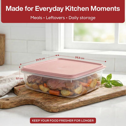 SIGNORA WARE Plastic Storage Container with Lid – 3L Cupcake Carrier – Leakproof Cookie Container Airtight – BPA-Free Plastic Container with Lid for Food Storage, Meal Prep, Leftovers, Cupcakes