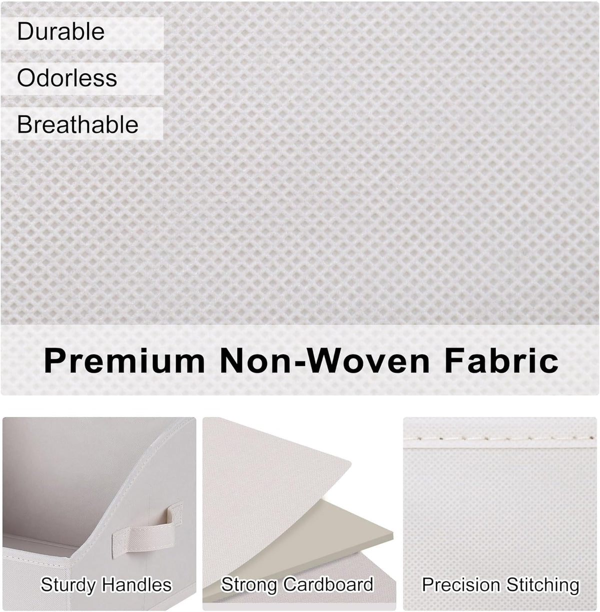 WUIKE Closet Organizers and Storage, Trapezoid Storage Bins, Fabric Closet Bins with Handles, Foldable Storage Baskets for Clothes, Purse, Blanket, Herringbone Gray, Extra Large