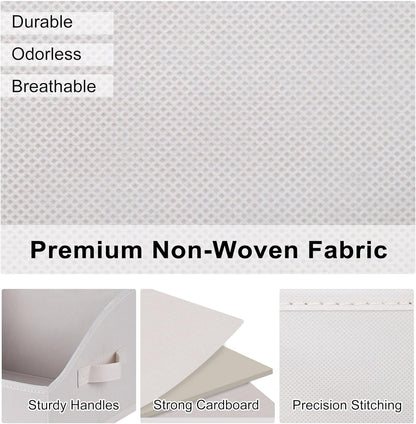 WUIKE Closet Organizers and Storage, Trapezoid Storage Bins, Fabric Closet Bins with Handles, Foldable Storage Baskets for Clothes, Purse, Blanket, Herringbone Gray, Extra Large