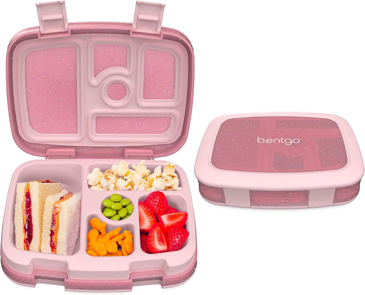 Bentgo Kids Bento-Style 5-Compartment Leak-Proof Lunch Box - Ideal Portion Sizes for Ages 3 to 7 - Durable, Drop-Proof, Dishwasher Safe, PFAS & BPA-Free & Made with Food-Safe Materials (Blue)