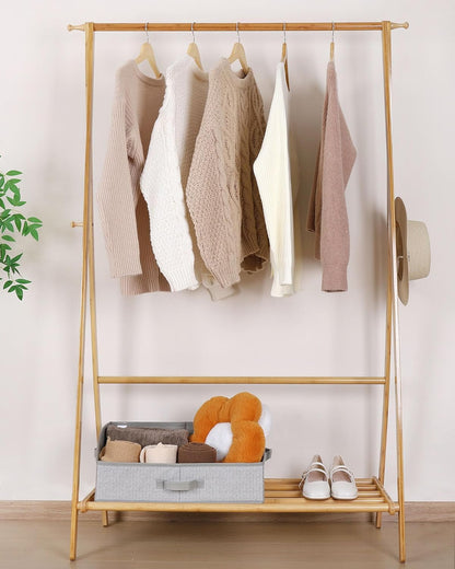 WUIKE Closet Organizers and Storage, Trapezoid Storage Bins, Fabric Closet Bins with Handles, Foldable Storage Baskets for Clothes, Purse, Blanket, Herringbone Gray, Extra Large