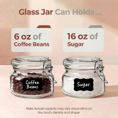 78oz - 3 Pack Square Glass Jars with Airtight Lid, Wide Mouth Mason Jars with Clamp Lids, Air Tight Glass Canisters, Best Food Storage Containers for Flour, Sugar, Cereal, Pasta, Rice, Coffee, Spice