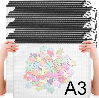 YOPCDJ Mesh Zipper Pouch Bags A4 Zipper Bags for Classroom Organization, Waterproof Document Zipper Pouches for Cosmetics, Travel Storage File Bags for Office Supplie