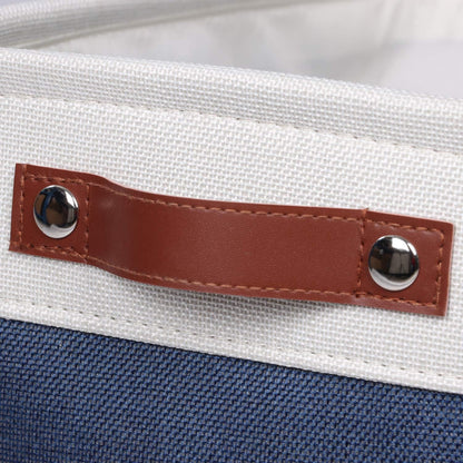 Univivi 4PC Small Fabric Storage Bins,15x6x5 inch Long Narrow Storage Baskets with PU Handles for Closet,Cabinet,Countertop Organizing Small Items (Gray,15x6x5 inch)