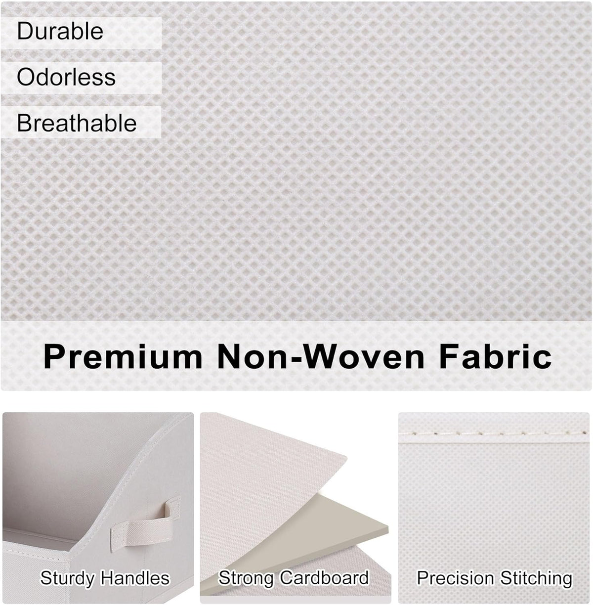 WUIKE Closet Organizers and Storage, Trapezoid Storage Bins, Fabric Closet Bins with Handles, Foldable Storage Baskets for Clothes, Purse, Blanket, Herringbone Gray, Extra Large