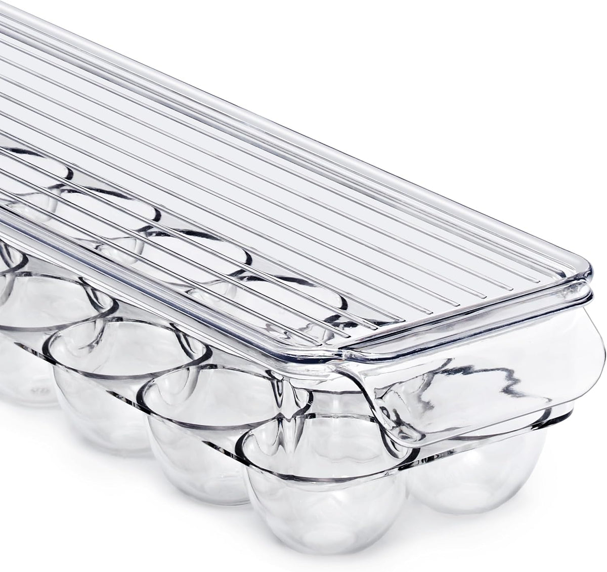 Sorbus Soda Can Organizer for Refrigerator & Egg Holder for Fridge Set, 4 Stackable Can Holder Dispenser Holds 12 Cans Each & 2 Egg Holders with Lid holds 14 eggs for Fridge, Pantry, Freezer, BPA-Free