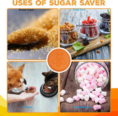 ENOLVO Terracotta Brown Sugar Saver- Brown Sugar Keeper Disc to Maintain Food Moisture in Storage Container - Terra Cotta Bear Softener Alternative (4 Pack)