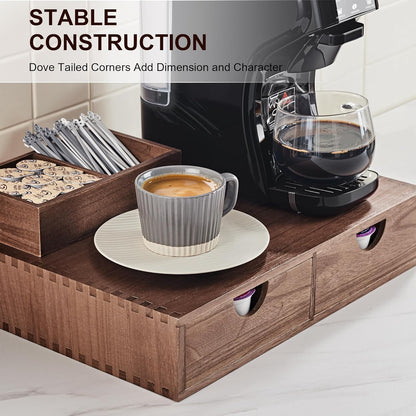 SMARTAKE Wooden K Cup Organizer Coffee Pod Storage Box, Coffee Pod Tea Organizer and Storage, K Pod Drawer Coffee Maker Stand, Kcup Holder for Countertop Kitchen Office Coffee Bar, 30 Pod Capacity