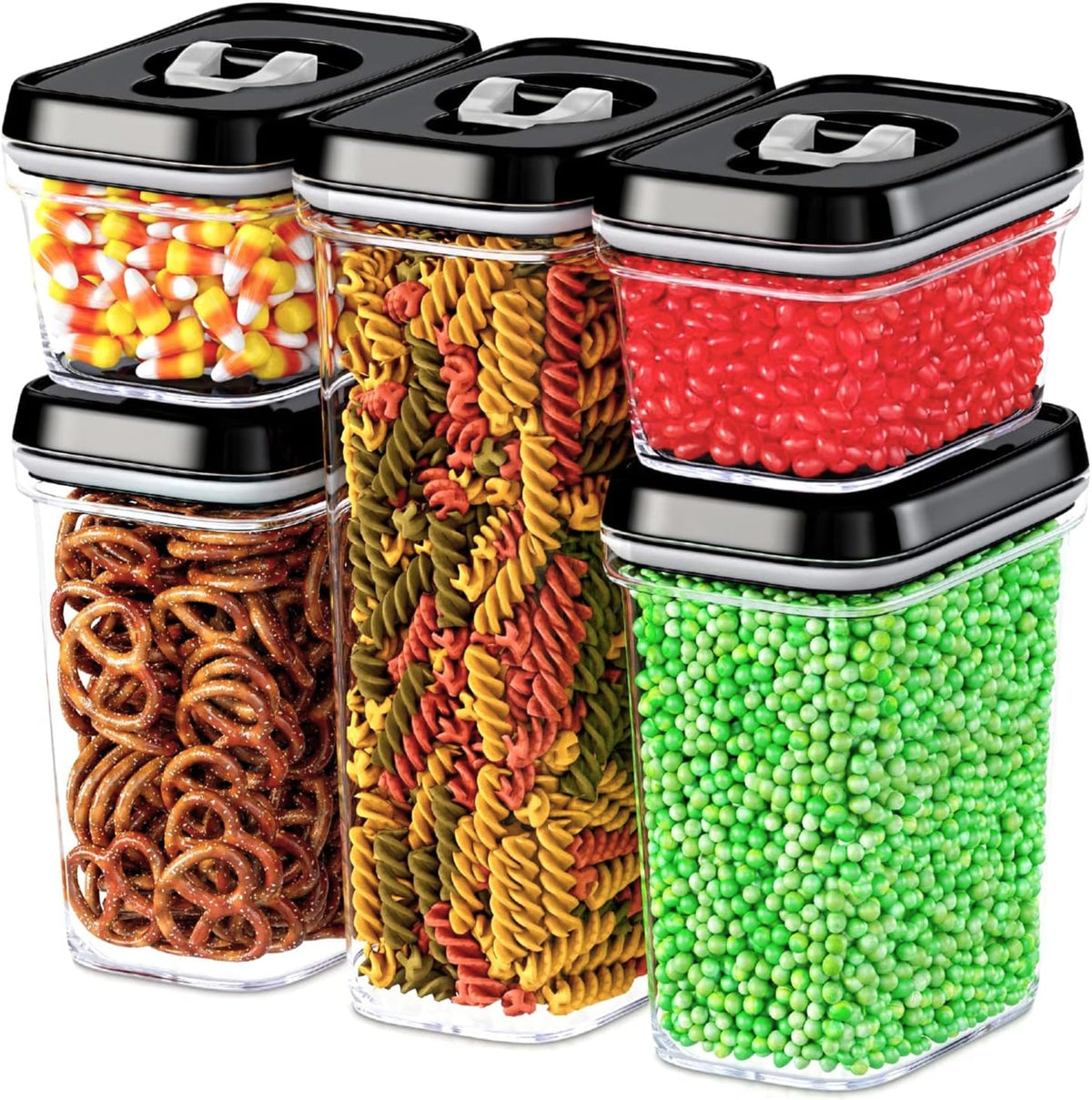 DWËLLZA KITCHEN Pasta Storage Containers for Pantry Airtight - 2 Pc Spaghetti Container Storage - Ideal for Spaghetti & Noodles, Kitchen Pantry Organization and Storage - Keeps Food Fresh & Dry