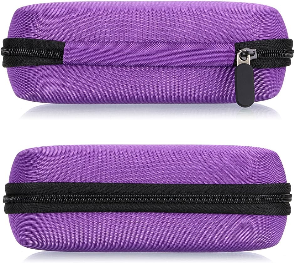 Hipiwe Hard Shell Essential Oil Carrying Case Holds 12 Bottles (Can hold 5ml, 10ml, &10ml Rollers) Travel Size Essential Oils Bag Organizer Perfect for Essential Oils Bottle (Purple)