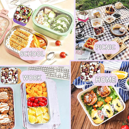 HTEVW 6Pack 6oz Stainless Steel Snack Containers for Kids, Easy Open Leak Proof Metal Toddler Snack Containers with Silicone Lids, Stackable Metal Toddler Lunch Box for Daycare, School and Travel