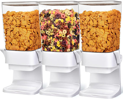 Cereal Dispenser Countertop,5.5L Cereal Containers Storage Dispenser for Pantry,Dry Food Storage Rice Containers,Candy Dispenser,Snack Organizer Machine for Grains, Nuts,Oatmeal, Pet Food White