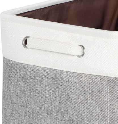 Foldable Storage Bin Collapsible Basket 12" x 10" x 9.5" Cube Storage Organizer Bins with Dual Carry Handles for Home Closet Shelves Drawers Organizer, Set of 3, Grey