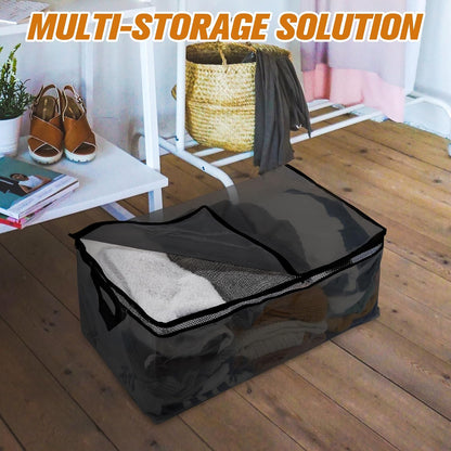 HIBAG 20 Gallon Large Storage Bag for Clothes, Zipper Clothing Storage Bag, Clear Organizer with Reinforced Handles, for Comforters Blankets Pillows Bedding