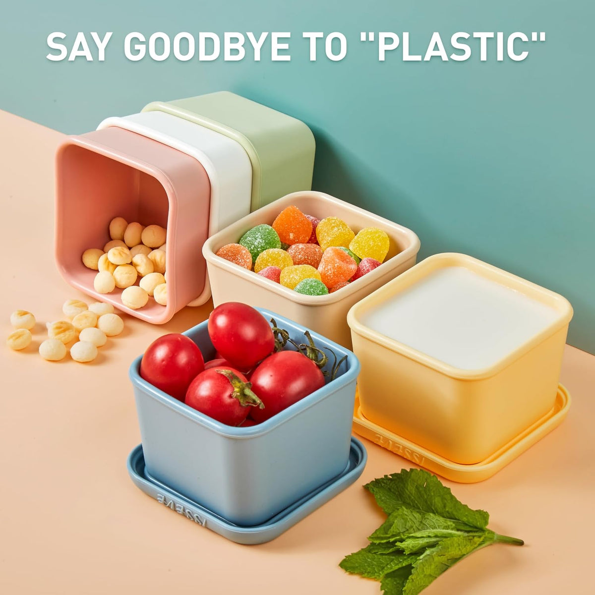 ISSEVE 6oz Silicone Snack Containers for Kids, Reusable Small Containers with Lids, Leak Proof Silicone Food Storage Containers, Stackable Kids Lunch Box for Daycare, School, Travel