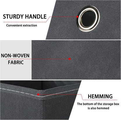 Black Foldable Storage Cubes Bins ,11 Inch Cloth Storage Cube Fabric Storage Box Cubes Organizer Baskets with Handles for Home Organizer Set of 3 (Black)