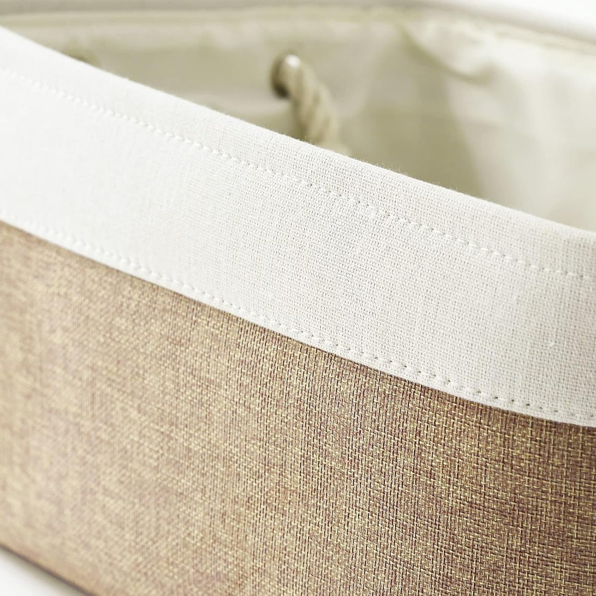 Fabric Storage Bins 12x8x5 inch [6-Pack] with Rope Handles - Decorative Baskets for Organizing
