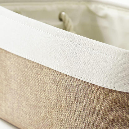 Fabric Storage Bins 12x8x5 inch [6-Pack] with Rope Handles - Decorative Baskets for Organizing