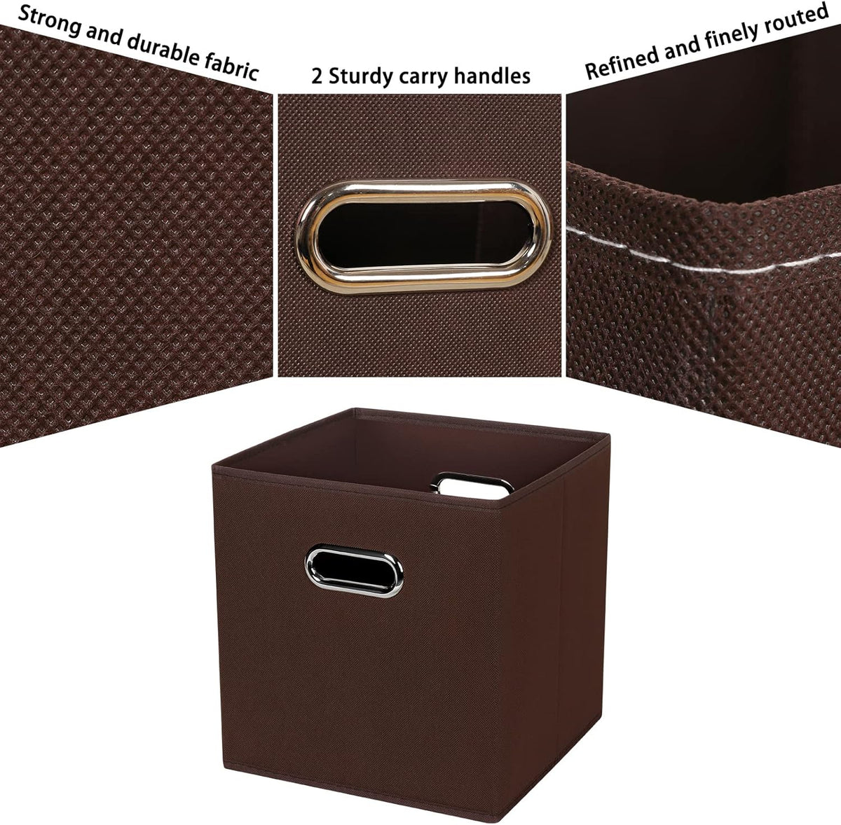 Black Fabric Cubby Storage Bins，13x13x13 Inches ，Cube Organizer Bin Foldable Storage Boxes with Dual Handles Fabric Organizer Box and collapsible Storage basket，Set of 3 ，Black