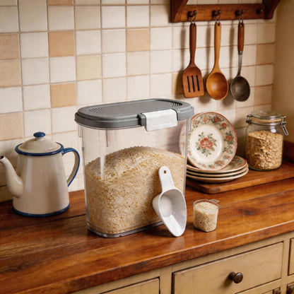 Large Rice Storage Container 15-20 Lbs, Tall Flour Container with Scoop + Cup - Slim Dry Food Storage Bin for Cereal, Sugar, Beans, Pet Dog Cat Food Container - Kitchen and Pantry Storage Organization
