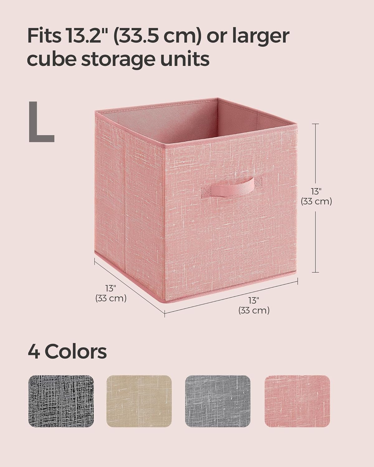 SONGMICS Storage Cubes, 11-Inch Non-Woven Fabric Bins with Double Handles, Set of 6, Closet Organizers for Shelves, Foldable, for Clothes, Cattail Gray UROB26LG