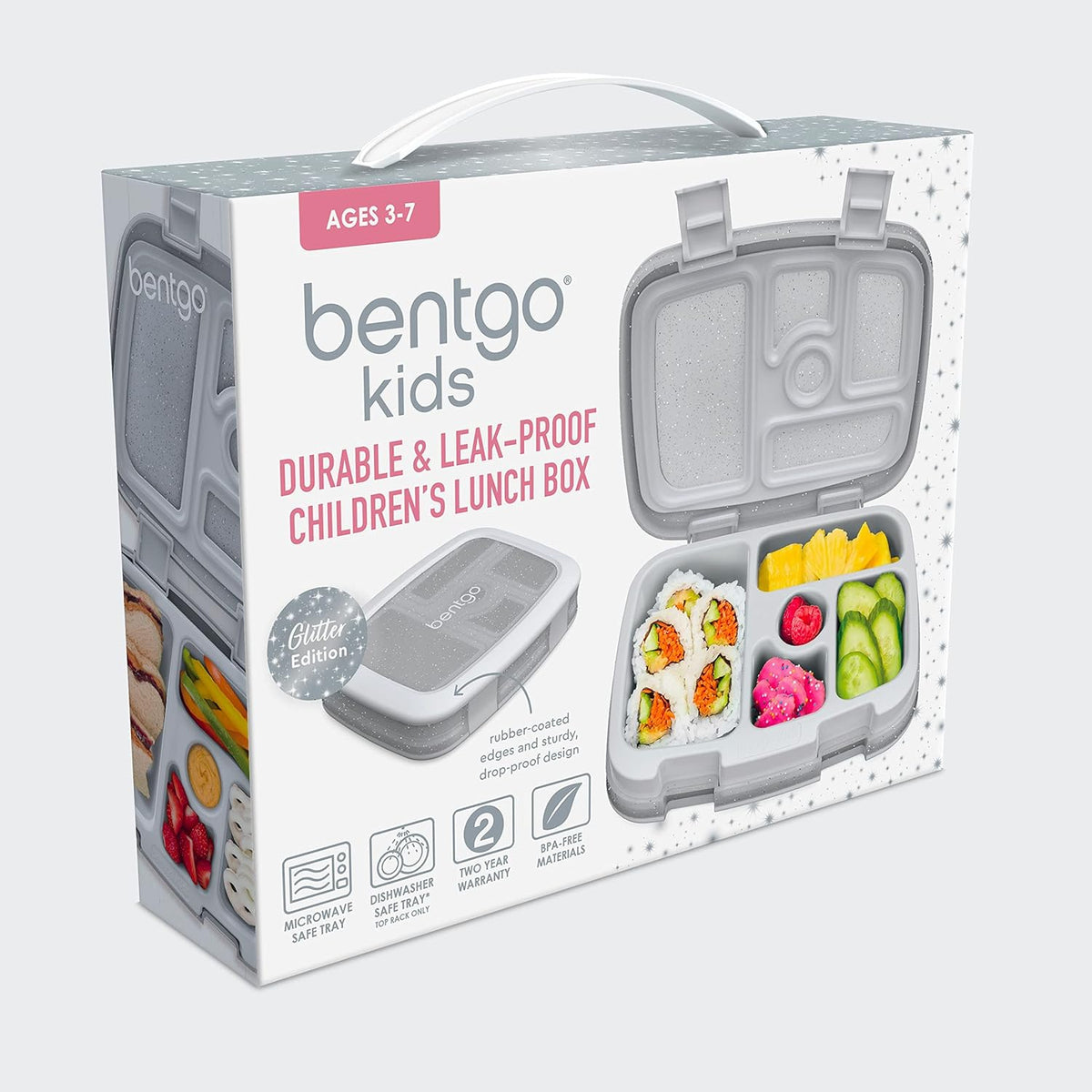 Bentgo Kids Bento-Style 5-Compartment Leak-Proof Lunch Box - Ideal Portion Sizes for Ages 3 to 7 - Durable, Drop-Proof, Dishwasher Safe, PFAS & BPA-Free & Made with Food-Safe Materials (Blue)