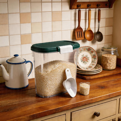 Large Rice Storage Container 15-20 Lbs, Tall Flour Container with Scoop + Cup - Slim Dry Food Storage Bin for Cereal, Sugar, Beans, Pet Dog Cat Food Container - Kitchen and Pantry Storage Organization