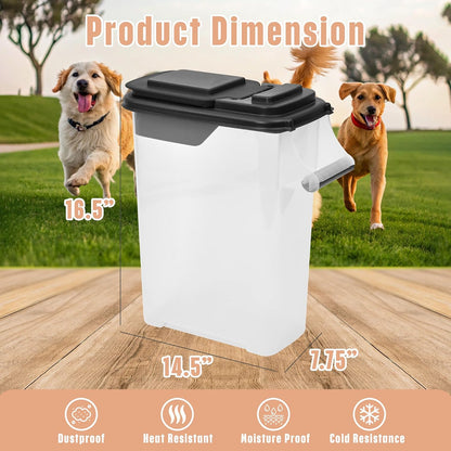 Buddeez Airtight Pet Food Storage Container - 50 QT/50 LB Capacity Dog Food Storage Container - Cat Food Container, Bird Seed Storage Container, Rolling Storage Bin, Air Tight with Handle & Scoop
