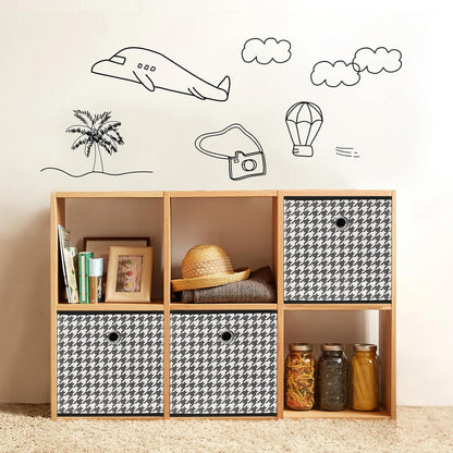 Black Foldable Storage Cubes Bins ,11 Inch Cloth Storage Cube Fabric Storage Box Cubes Organizer Baskets with Handles for Home Organizer Set of 3 (Black)