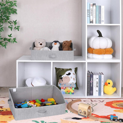 WUIKE Closet Organizers and Storage, Trapezoid Storage Bins, Fabric Closet Bins with Handles, Foldable Storage Baskets for Clothes, Purse, Blanket, Herringbone Gray, Extra Large