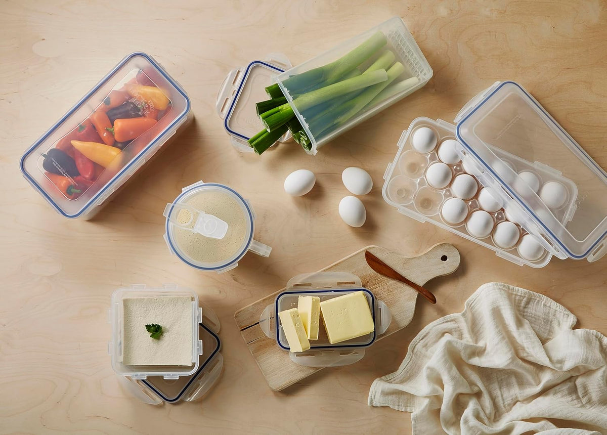 LOCK & LOCK Easy Essentials Pantry Food storage containers with lids / Pantry storage / Airtight containers, BPA free - Square - 11 cup - Great for Sugar, Clear
