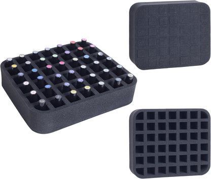 2 Pack Nail Polish Organizer Holder Foam Pad with Slots for Storage 60 Bottles (15ml/0.5fl.oz) Nail Polish or Essential Oil Tray for Drawers Black
