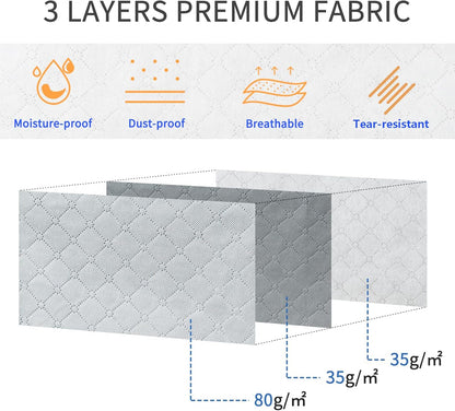 combocube Zippered Storage Bag for Closet King Comforter, pillow, quilt, bedding, Clothes, Blanket Organizers with Large Clear Window & Carry Handles Space Saver