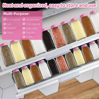 Mifoci 28 Pack 16 oz Plastic Spice Jars with Cap Square Plastic Bottle Containers with Shaker Lids and Stickers Large Seasoning Shaker Empty Powder Storage Container for Storing Salt Herbs (Black)