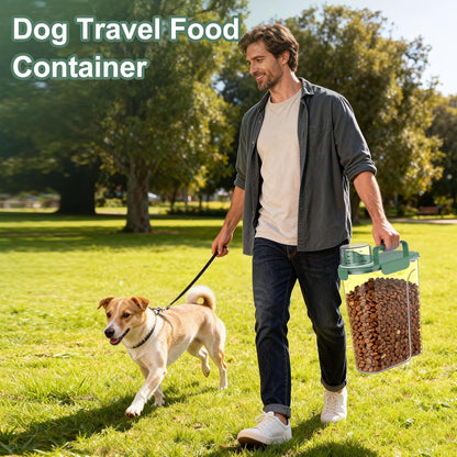 Uppetly Dog Cat Food Storage Container, 5-7Lbs Pet Food Containers, Airtight Cat Food Container with Portable Handle & Measuring Cup, Small Animal Dry Food Dispenser for Dogs, Cats and Birds