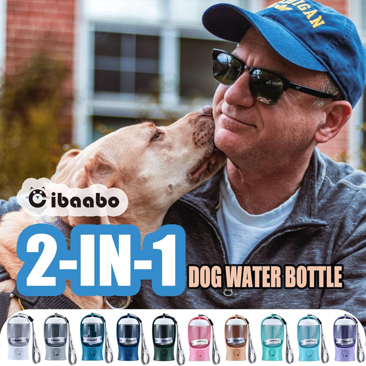Cibaabo Dog Water Bottle with Food Container, Travel Puppy Water Bowl, Portable Pet Dispenser, Girl Dog Mom Gifts Accessories Stuff Essentials Necessities for Yorkie Chihuahua Cat Walking and Hiking