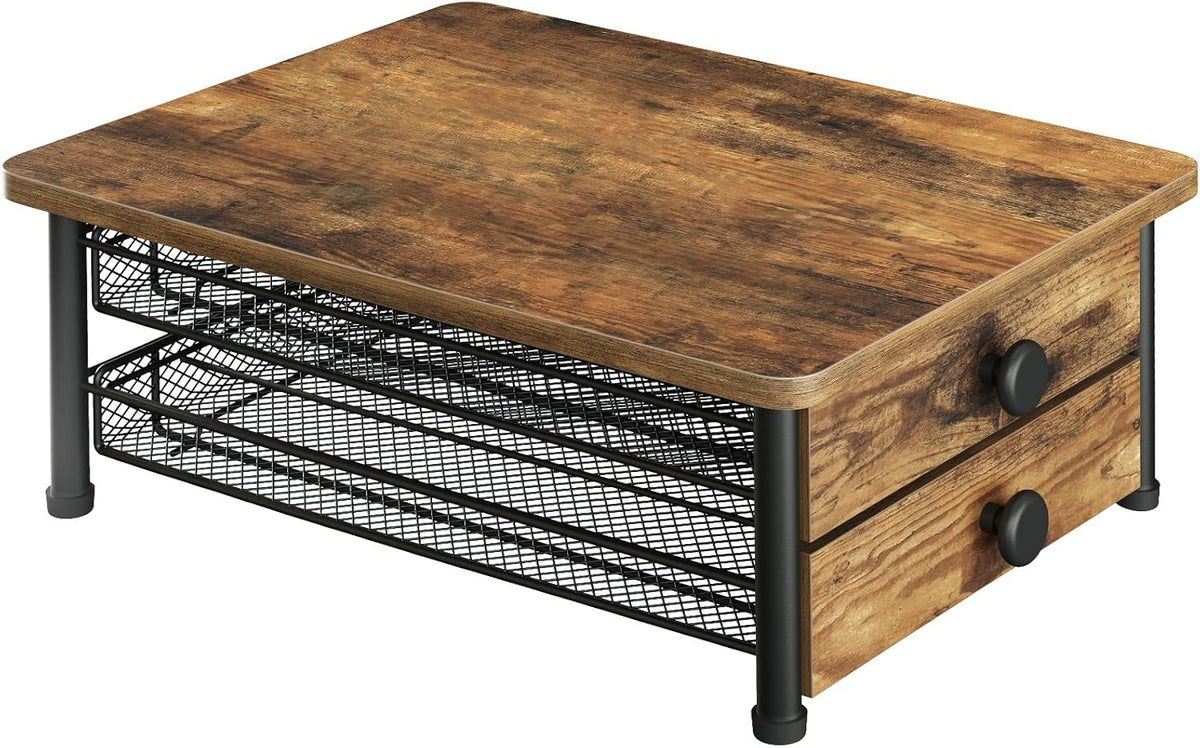 YATINEY Coffee Pod Drawer Holder, Coffee Pod Drawer for K Cup, 35 Capacity Coffee Capsules Storage Organizer, Sliding Mesh Basket, for Home Office, Kitchen, Rustic Brown KH08BRG1